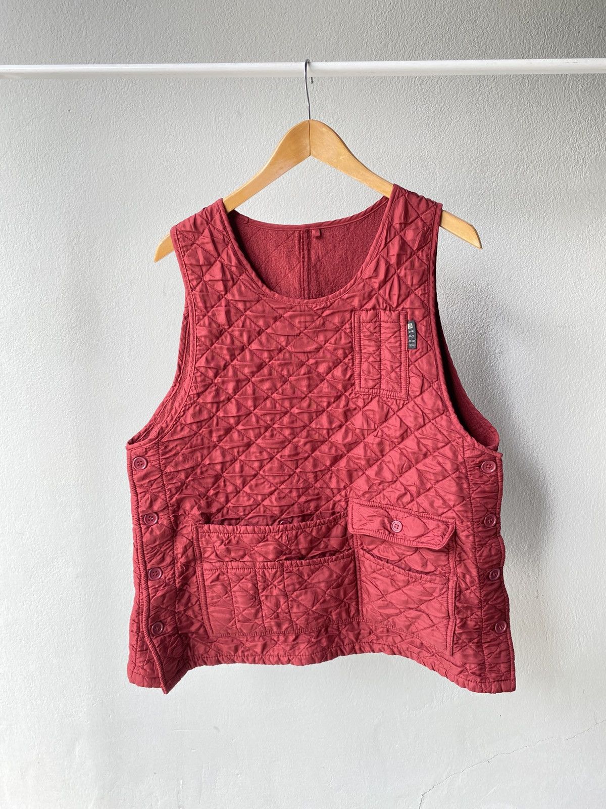 Designer × Japanese Brand Work pron Red Quilted Utility Vest Size M / US 6-8 / IT 42-44 - 5 Thumbnail