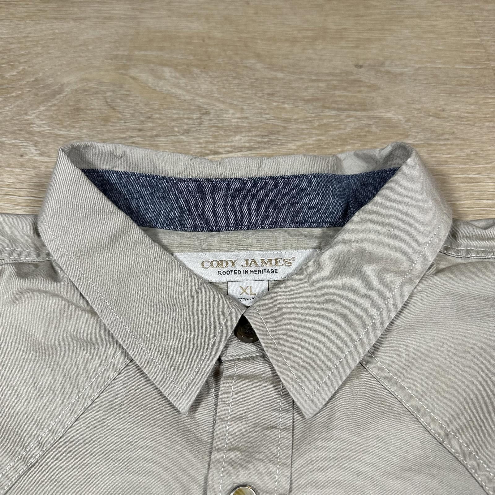 Cody James Cody James Mens Casual Shirt XL Beige Long Sleeve Size US XL / EU 56 / 4 - 3 Thumbnail