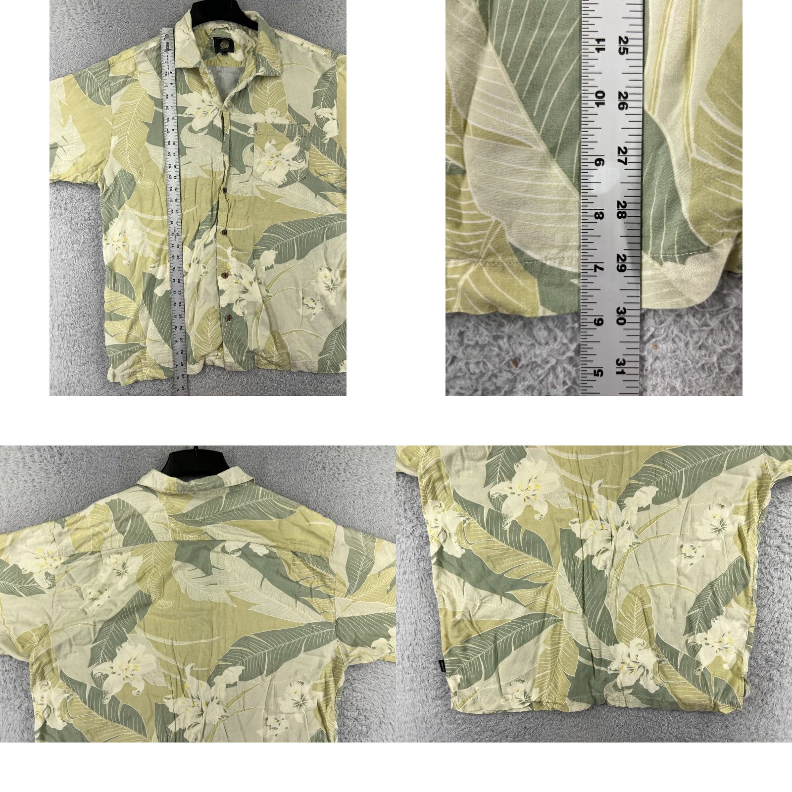 Vintage Daniel David Shirt Men XL Green Hawaiian Luau Aloha Beach Floral Palm Tree Button-Up Size US XL / EU 56 / 4 - 9 Thumbnail