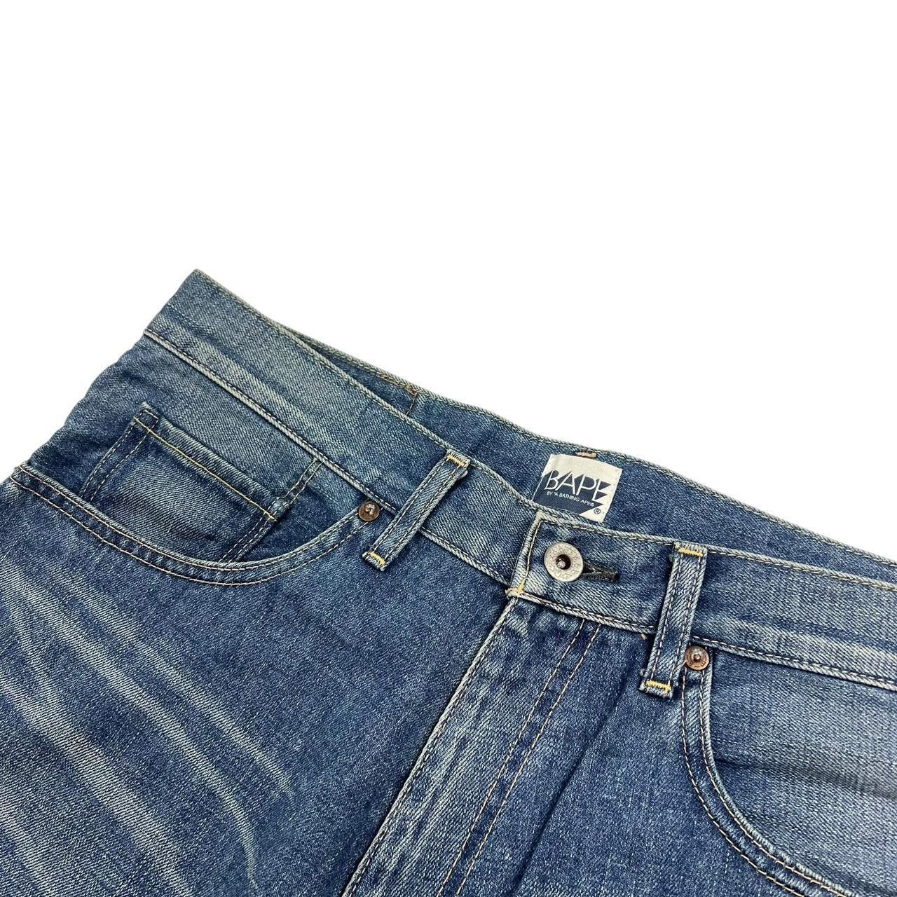 Bape Vintage 2000s Bape Spellout Embroidered Jeans - Waist: 34” Size US 34 / EU 50 - 4 Thumbnail