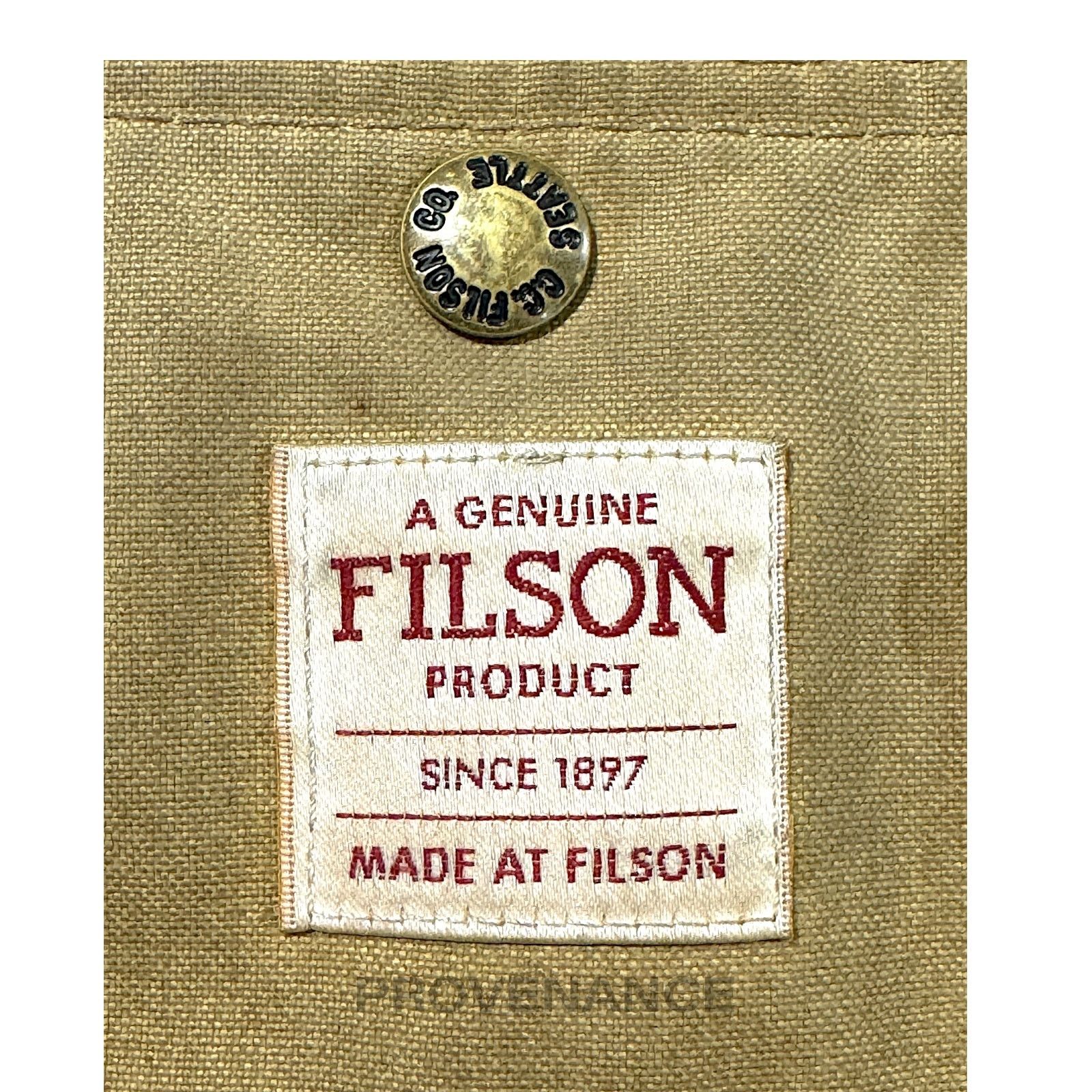 Filson 🔴 Filson Tin Cloth & Mackinaw Wool Tote Bag Tan Olive Size ONE SIZE - 4 Thumbnail