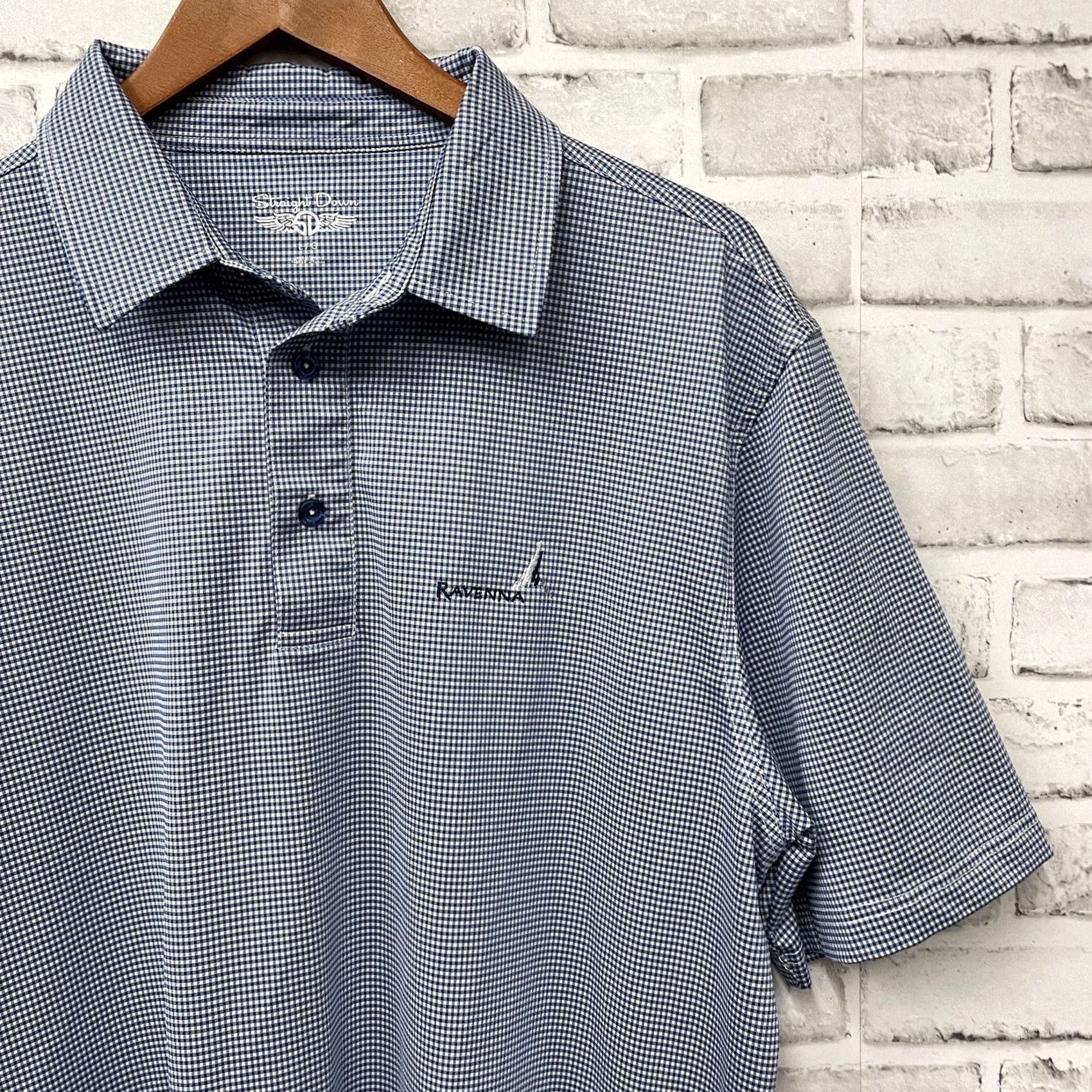 Vintage Straight Down Ravenna Athletic Polo Shirt Mens L Blue Checkered Shirt Size US L / EU 52-54 / 3 - 2 Thumbnail