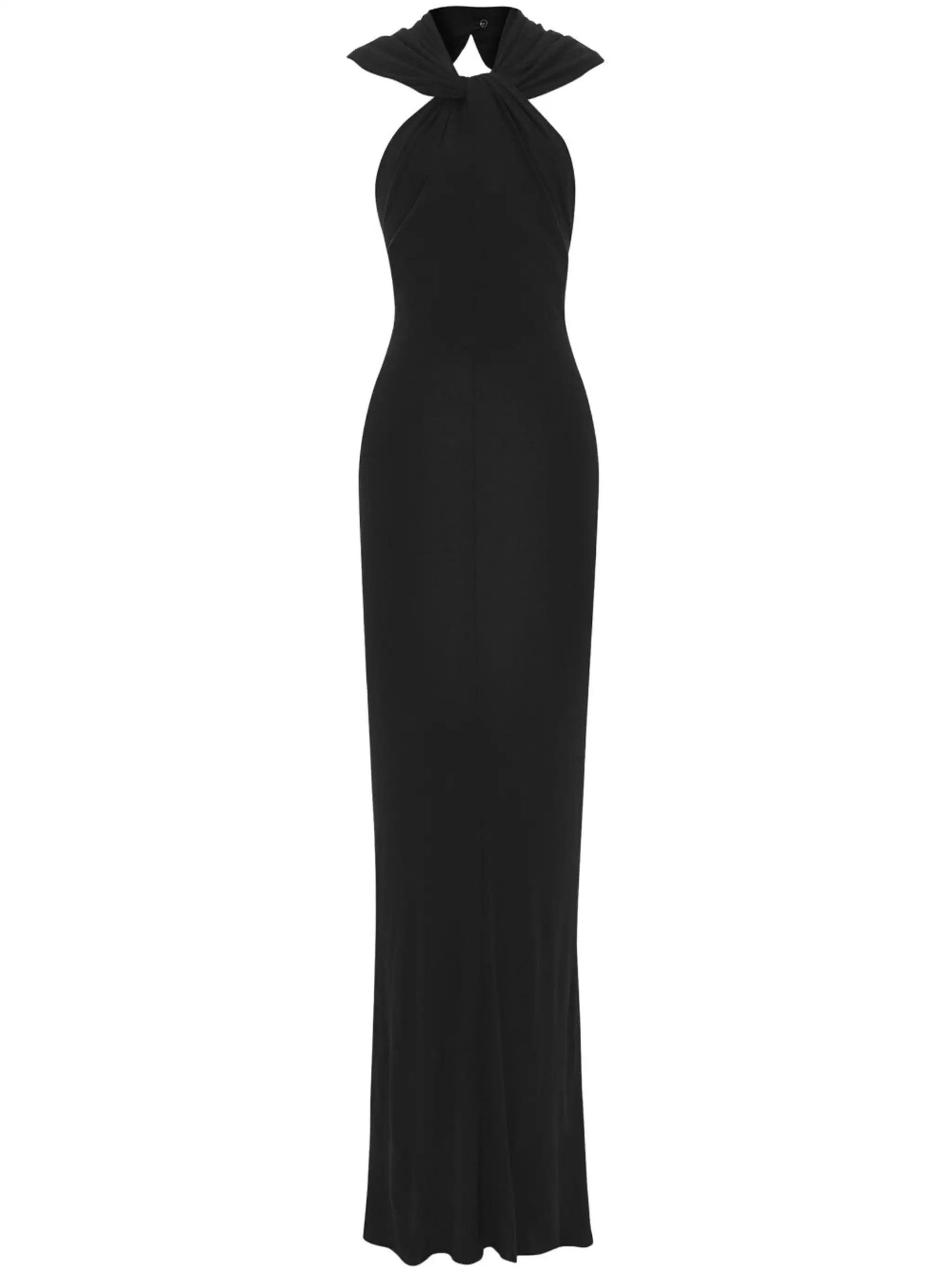 Saint Laurent Paris o1s1wg111024 Hooded Maxi Dress in Black Size S / US 4 / IT 40 - 1 Thumbnail