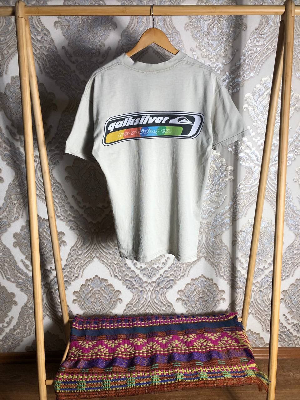VERY RARE QUIKSILVER DUBLE PRINTED BIG LOGO T-SHIRT 90s Y2K