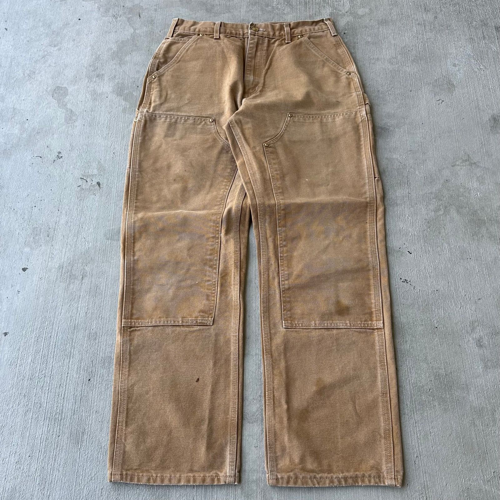 Vintage Y2K Carhartt brown double knee work carpenter pants