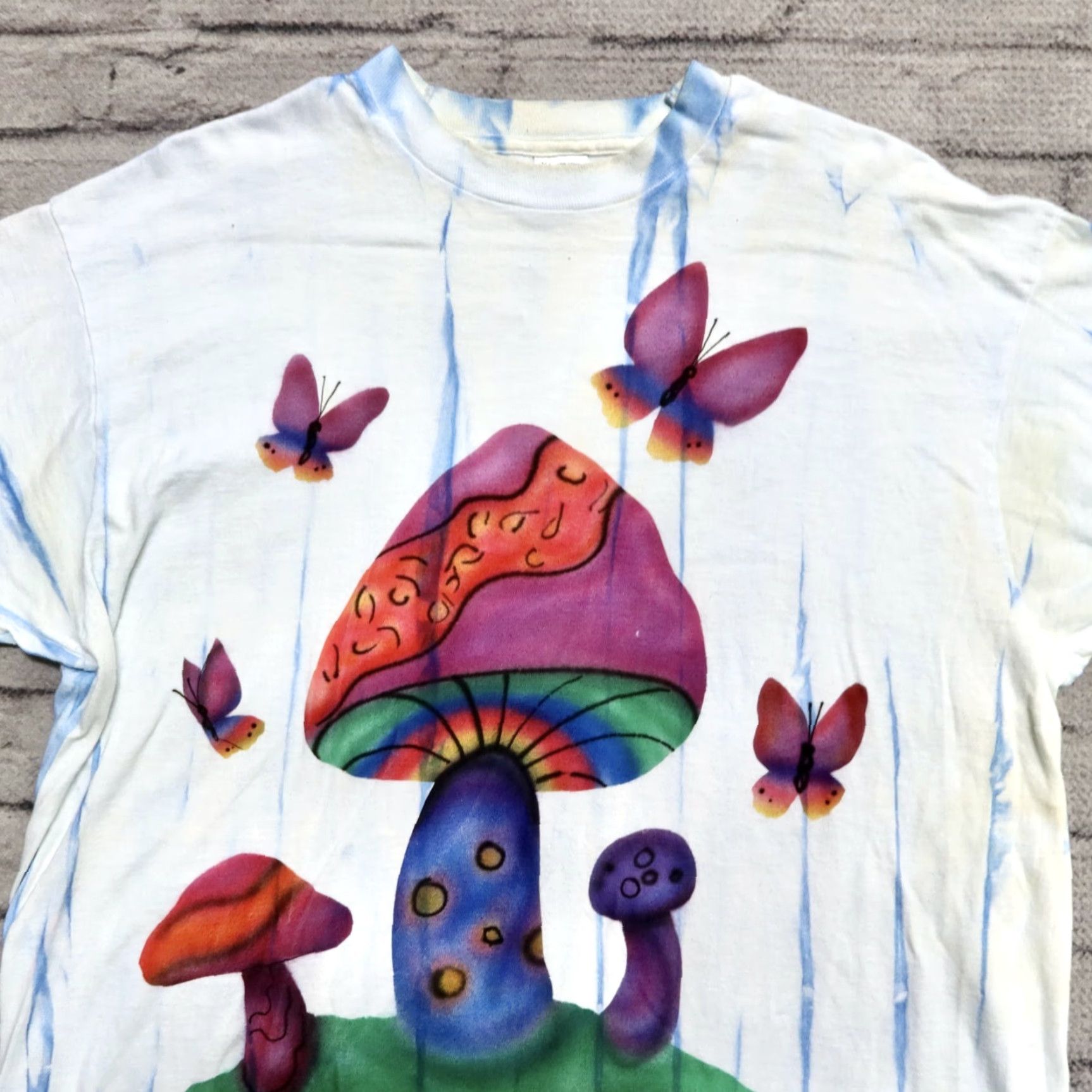Fruit Of The Loom Vintage Samson & Delilah Tie Dye Mushroom Shirt XL Tie Dye Men Shirt 90s Mushroom” Size US XL / EU 56 / 4 - 4 Thumbnail