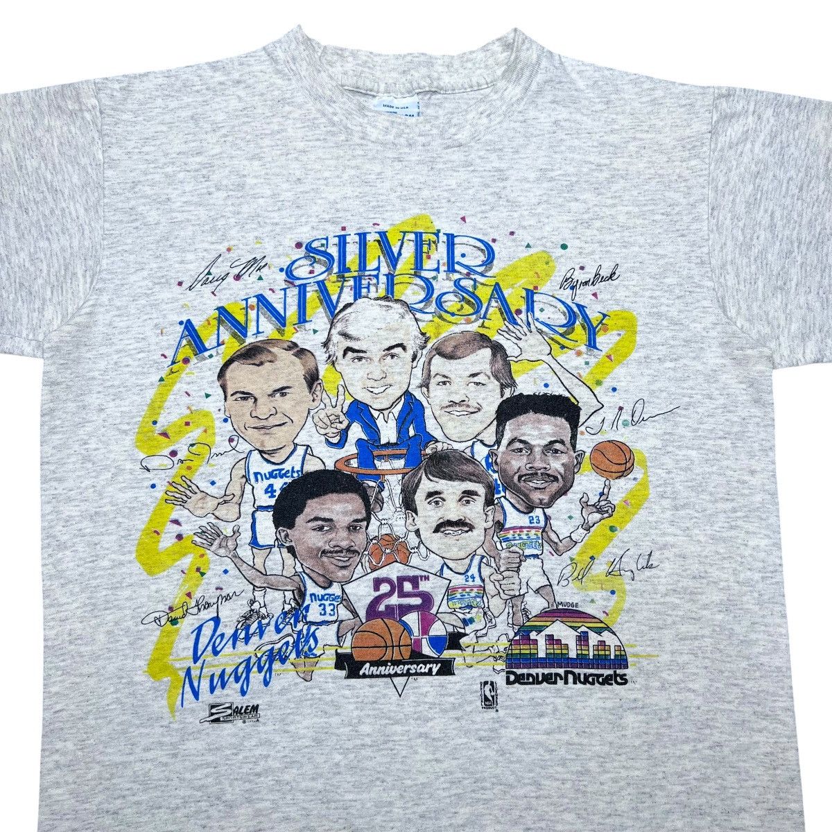 NBA × Salem Sportswear × Vintage Vintage 1990s NBA Denver Nuggets Salem Sportswear Tee Size US M / EU 48-50 / 2 - 4 Thumbnail