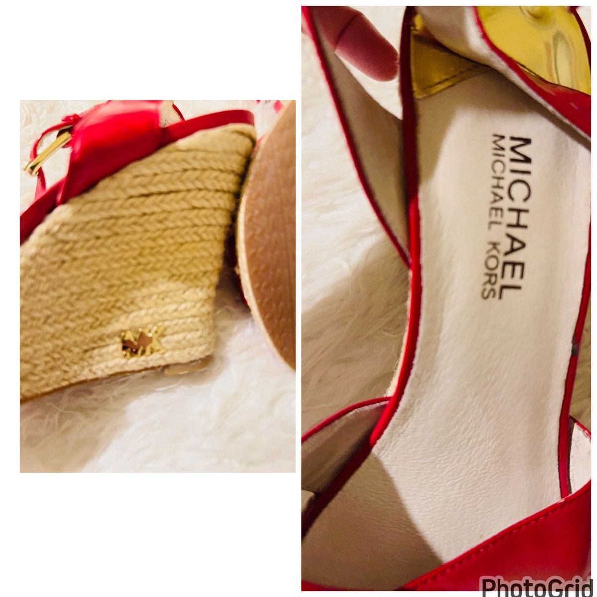 Michael Kors Michael Kors Leather Logo Wedge Sandals 8 Size US 8 / IT 38 - 9 Thumbnail