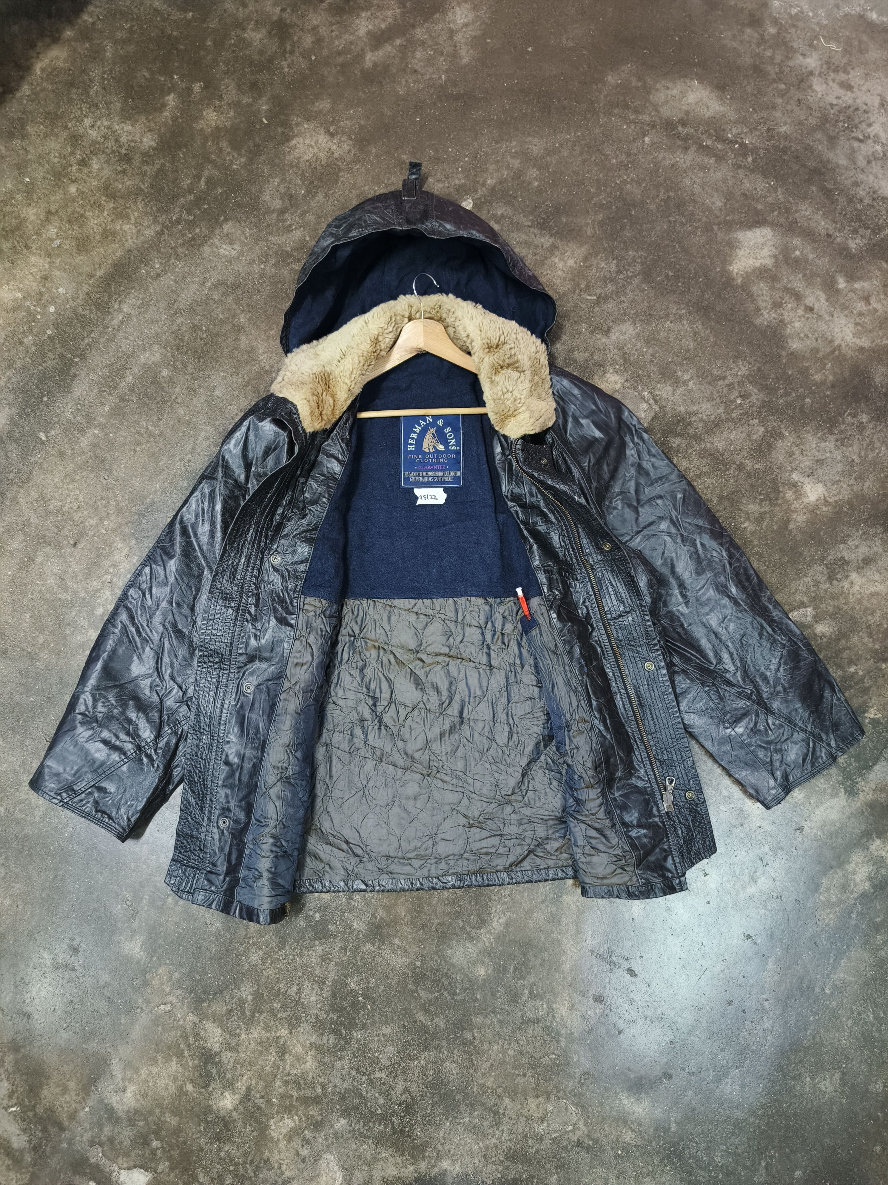 Vera Pelle herman & sons vera pelle leather parka jacket faux fur hood Size US XL / EU 56 / 4 - 2 Thumbnail