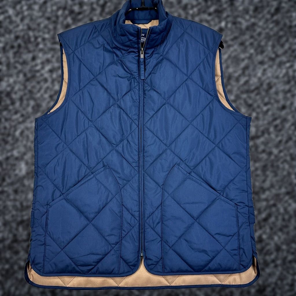 J.Crew J.CREW Authentic Outerwear Vest Mens M Navy Quilted Full Zip Outdoor Hike Layer Size US M / EU 48-50 / 2 - 1 Thumbnail