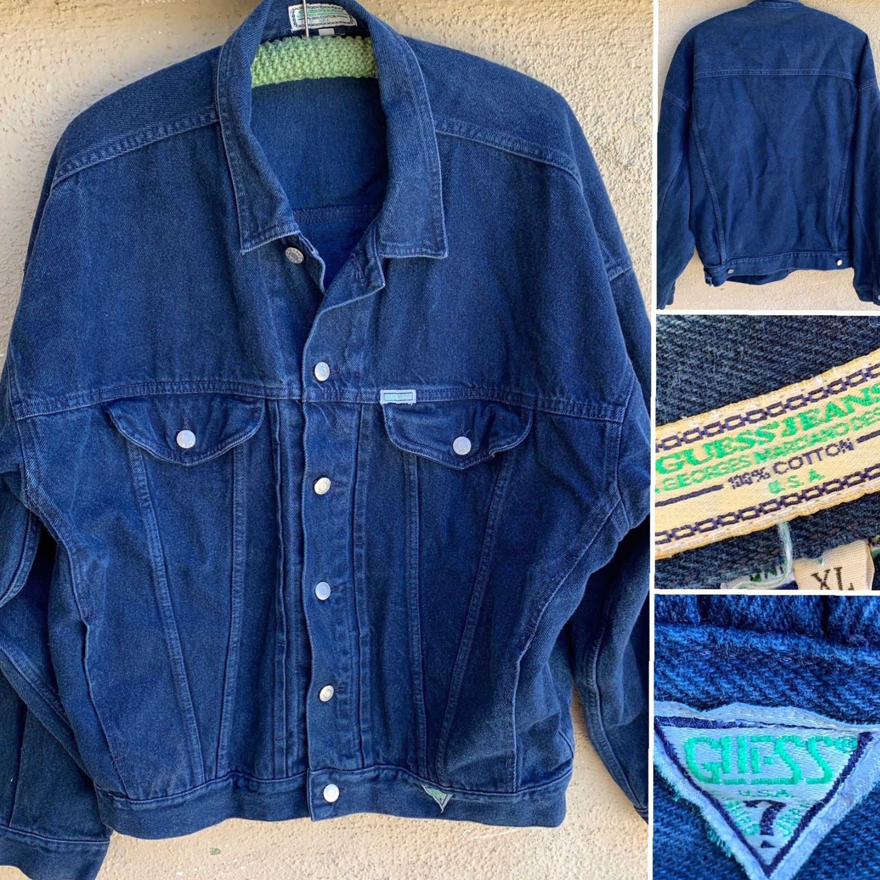 Guess VINTAGE Guess Jeans Denim Jacket 1990s Made In USA Men’s Blue XL Denim Jacket Mens XL Blue 90s Guess Jeans Jacket Vintage Men’s Blue XL Size US 36 / EU 52 - 2 Thumbnail