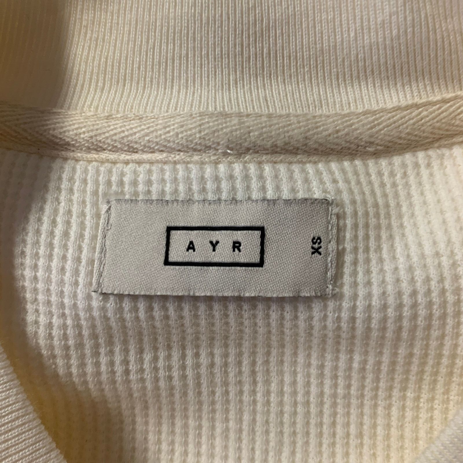 AYR AYR Size XS Cream Solid Cotton Crew-Neck Sweatshirt Size XS / US 0-2 / IT 36-38 - 4 Thumbnail
