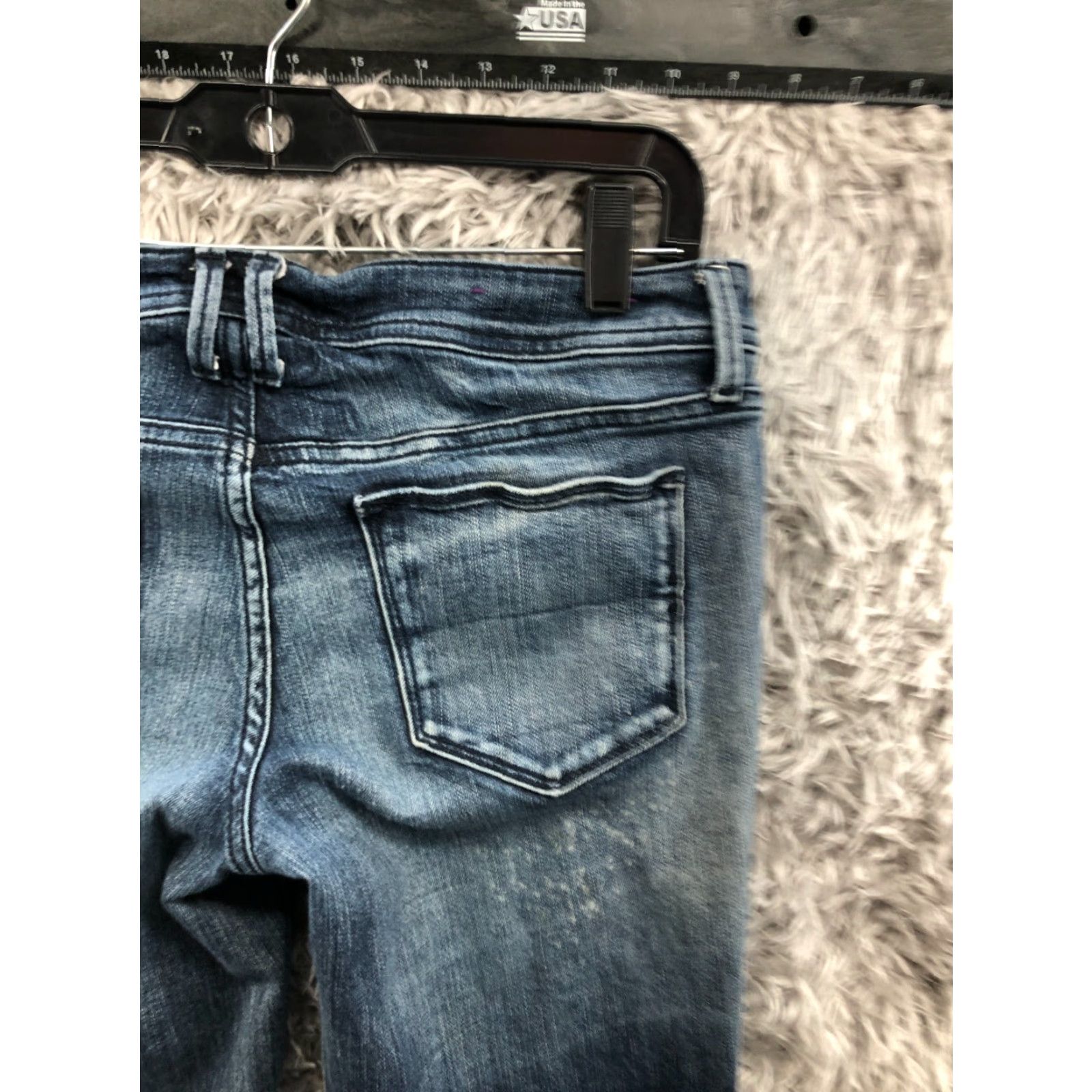 Vintage SPJ Jeans Size 11 Juniors Medium Wash Low Rise Blue Jeans Regular 5-Pocket Denim Skinny Ladies Womens Size 32" / US 10 / IT 46 - 6 Thumbnail