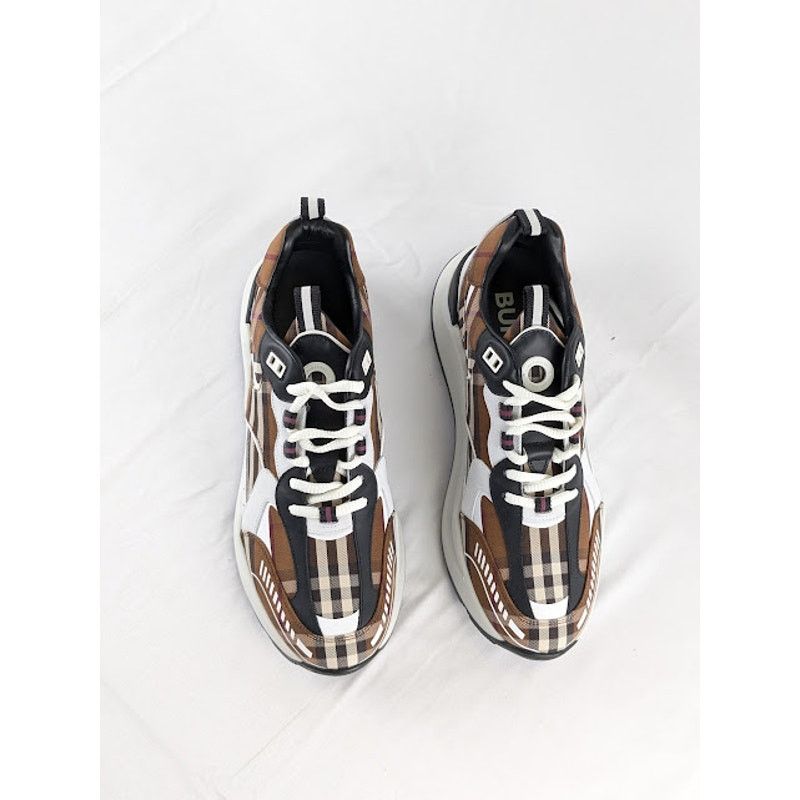 Burberry o1rshd1 Check Vintage Cotton Sean Low Top Sneakers Size US 12.5 / EU 45-46 - 7 Thumbnail