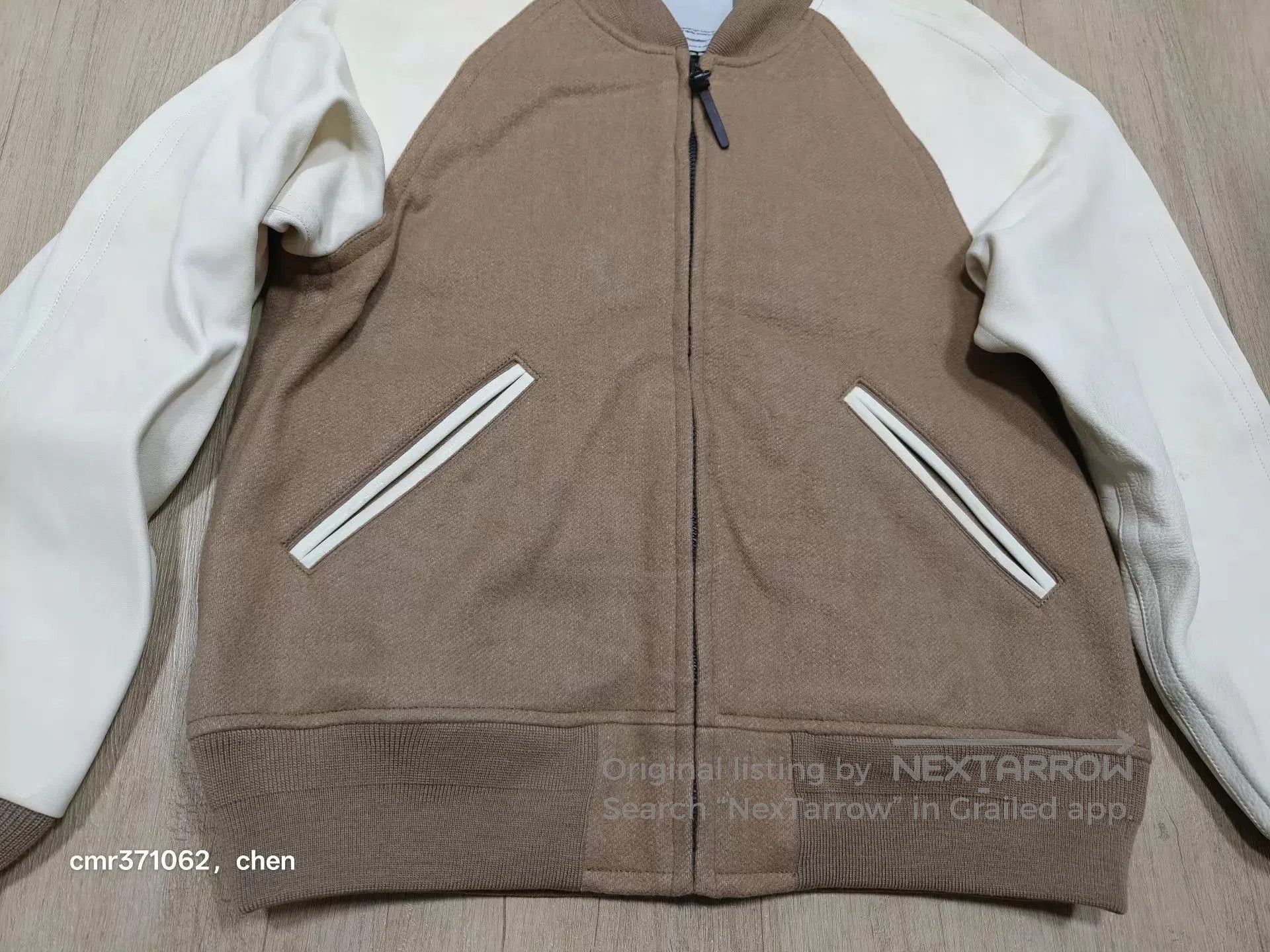 Visvim Brown and White Zip-Front Bomber Jacket. Size US M / EU 48-50 / 2 - 6 Thumbnail