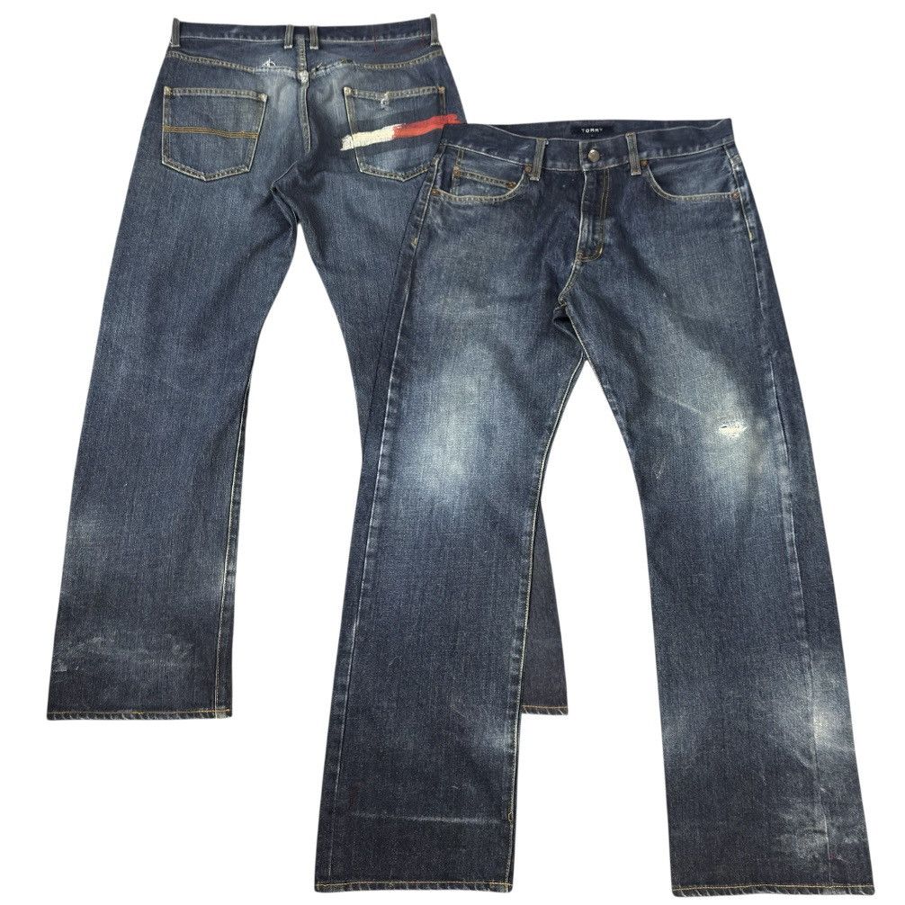Tommy Jeans Vintage 90s Tommy Paint Distressed Denim Size US 34 / EU 50 - 1 Thumbnail