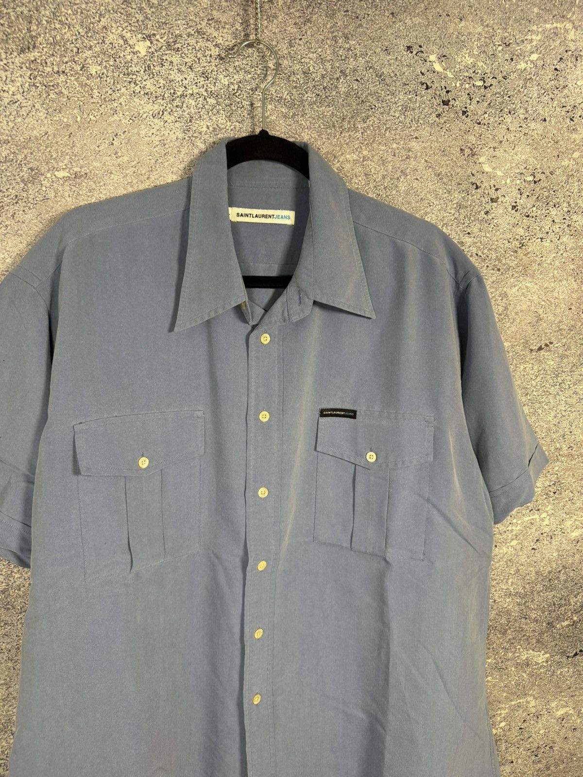 Designer × Saint Laurent Paris × Vintage Vintage Saint Laurent Jeans Shirt y2k XL size Size US XL / EU 56 / 4 - 3 Thumbnail