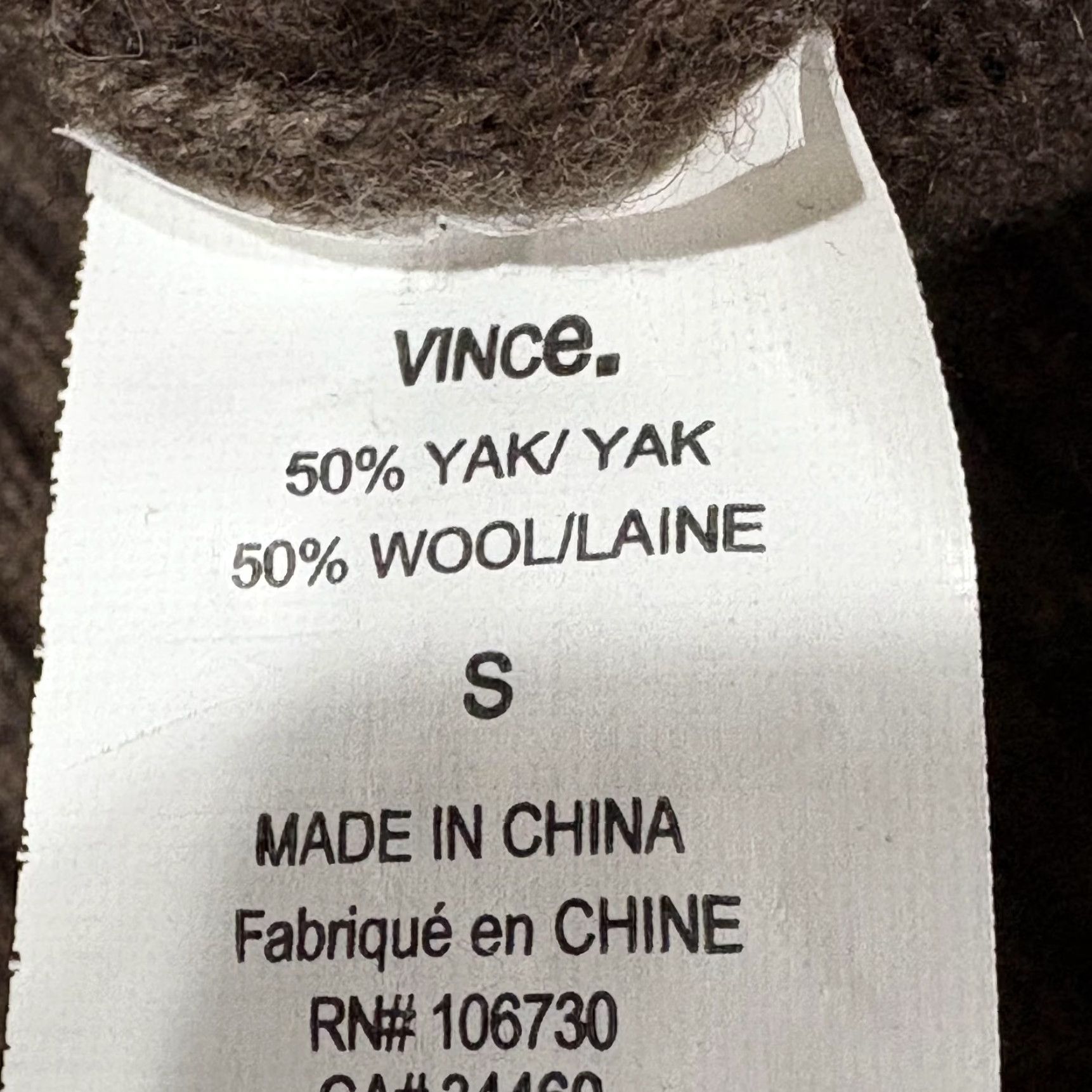 Vince Vince Sweater Womens Small Brown Yak Wool Ribbed V Neck Short Sleeve Dolman HOLE Size S / US 4 / IT 40 - 7 Thumbnail