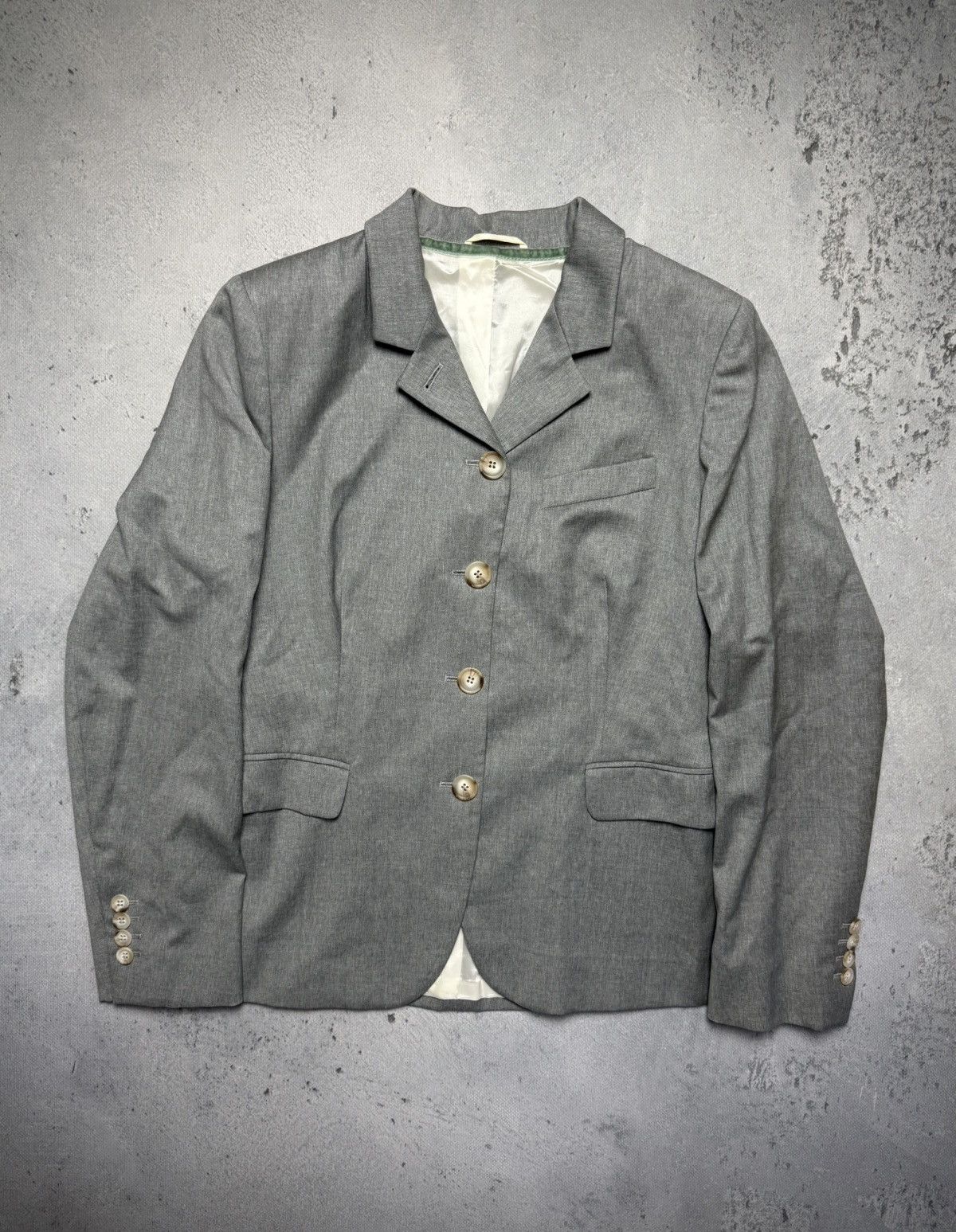 Luciano Barbera Luciano Barbera Womens Wool Casual Blazer Made In Italy Lux Size L / US 10 / IT 46 - 8 Thumbnail