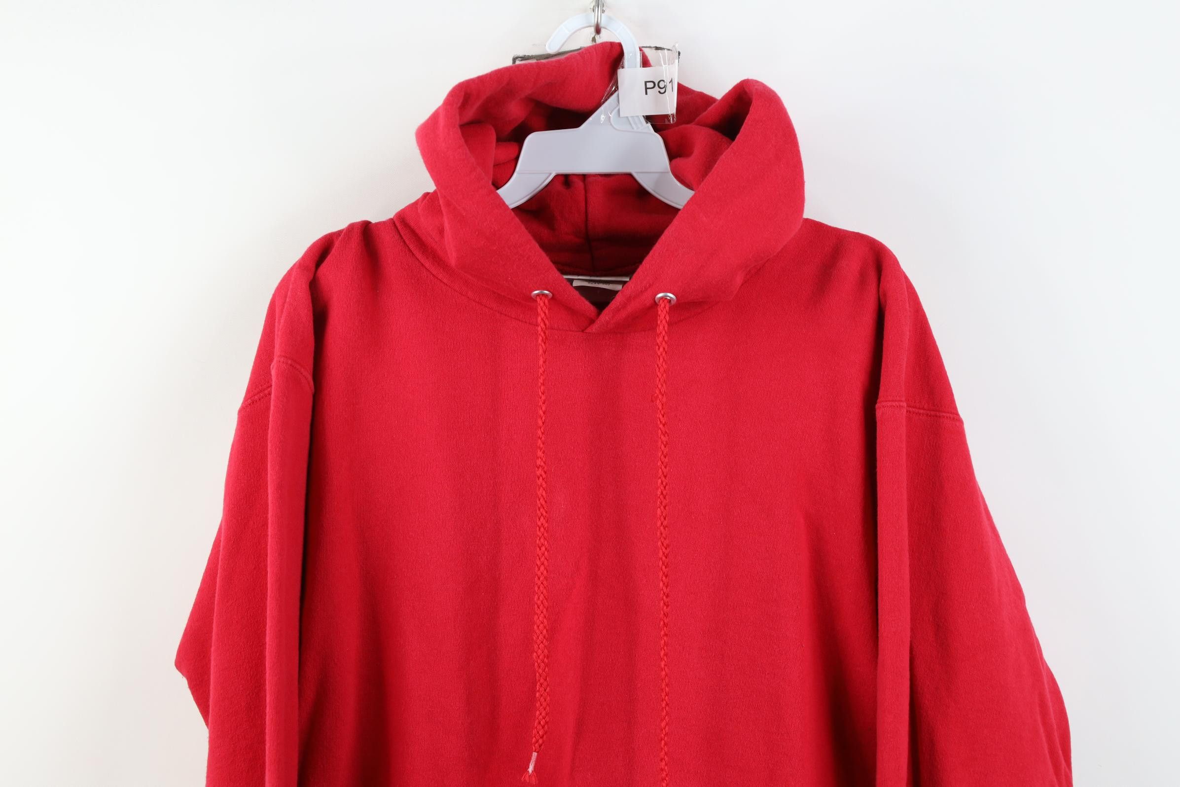 Vintage Vintage 90s Y2K Streetwear Heavyweight Hoodie Sweatshirt Red Size US S / EU 44-46 / 1 - 2 Thumbnail