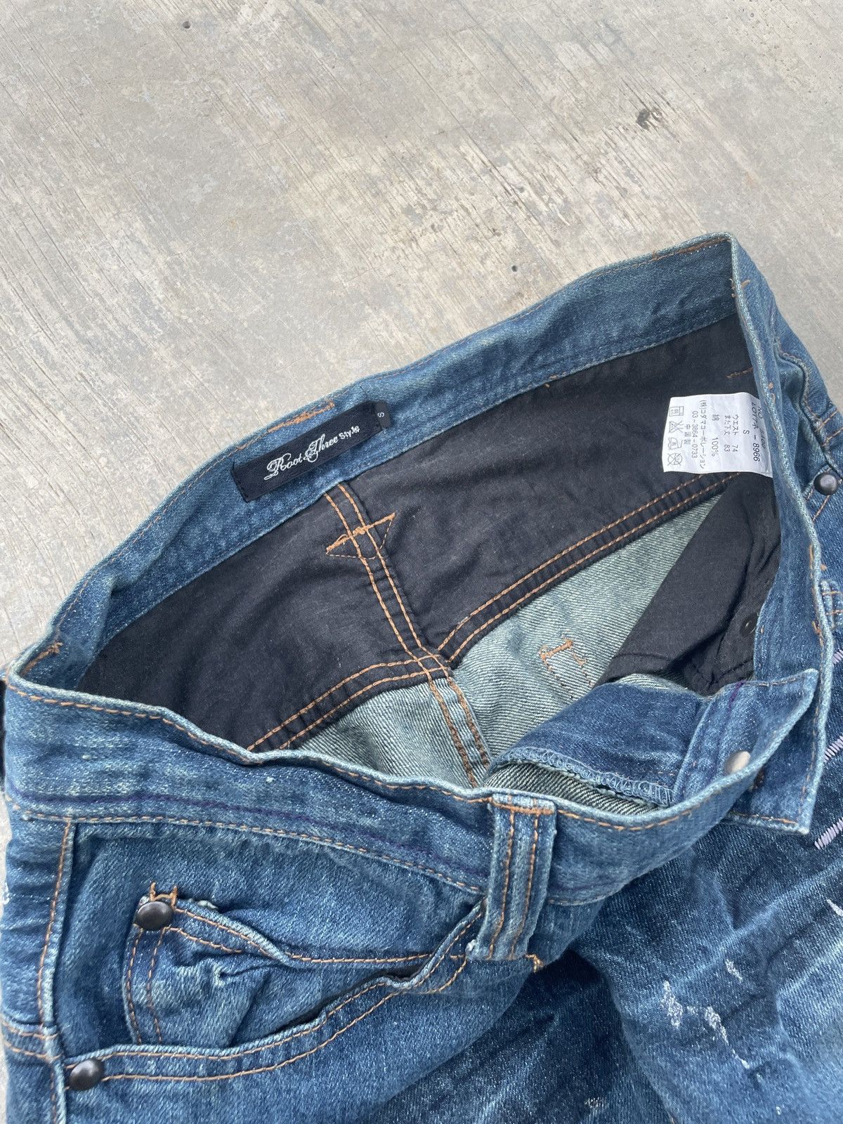 Kapital 💥RARE💥ROOT THREE WHISKER DISTRESSED FLARE JEANS PUNK ARCHIVE Size US 30 / EU 46 - 7 Thumbnail