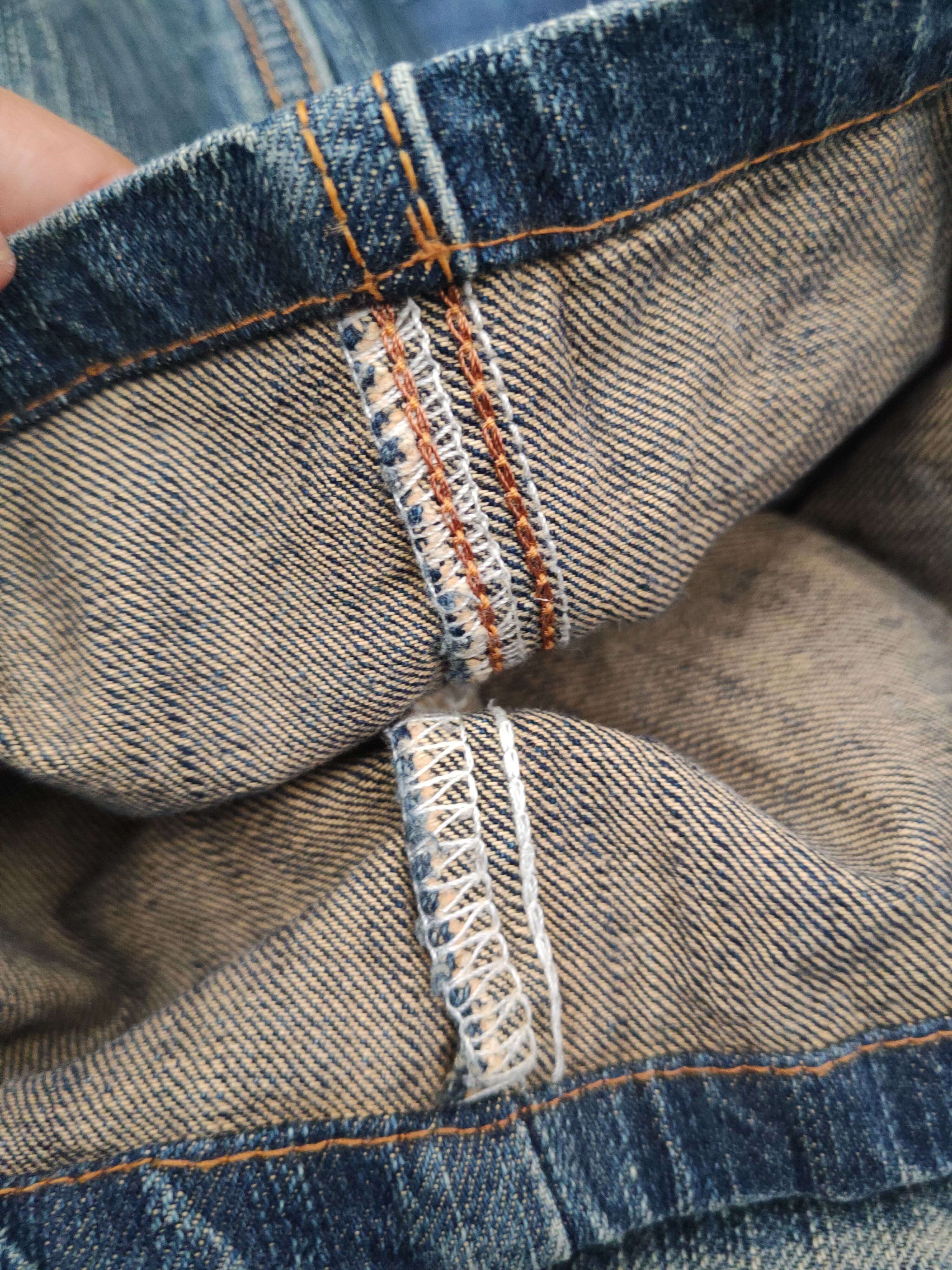 Edwin Edwin Dark Blue Distressed Ripped Jeans #W1866 Size US 33 - 14 Thumbnail