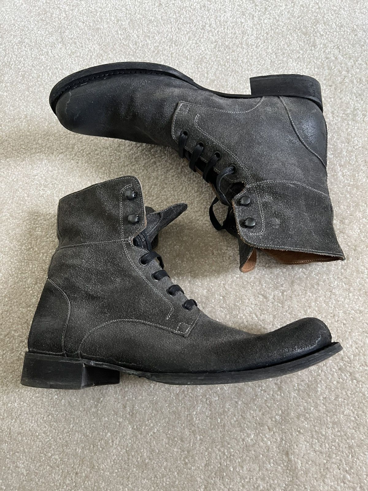 John Varvatos John Varvatos Grey Suede High Boots Grailed