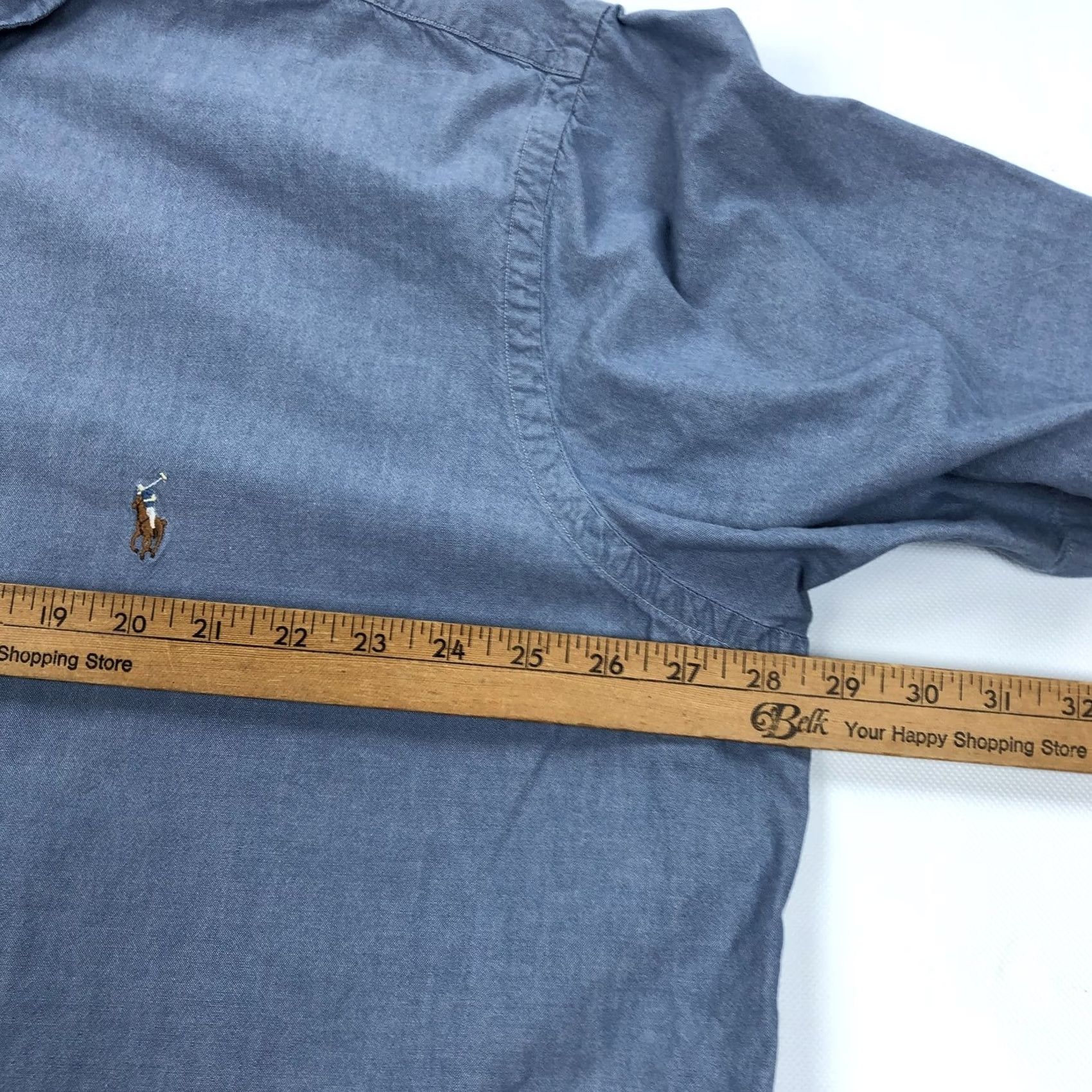 Ralph Lauren VINTAGE Ralph Lauren Shirt Polo Pony Button-Down 2XLT Tall Blue Chambray Men Size US XXL / EU 58 / 5 - 6 Thumbnail