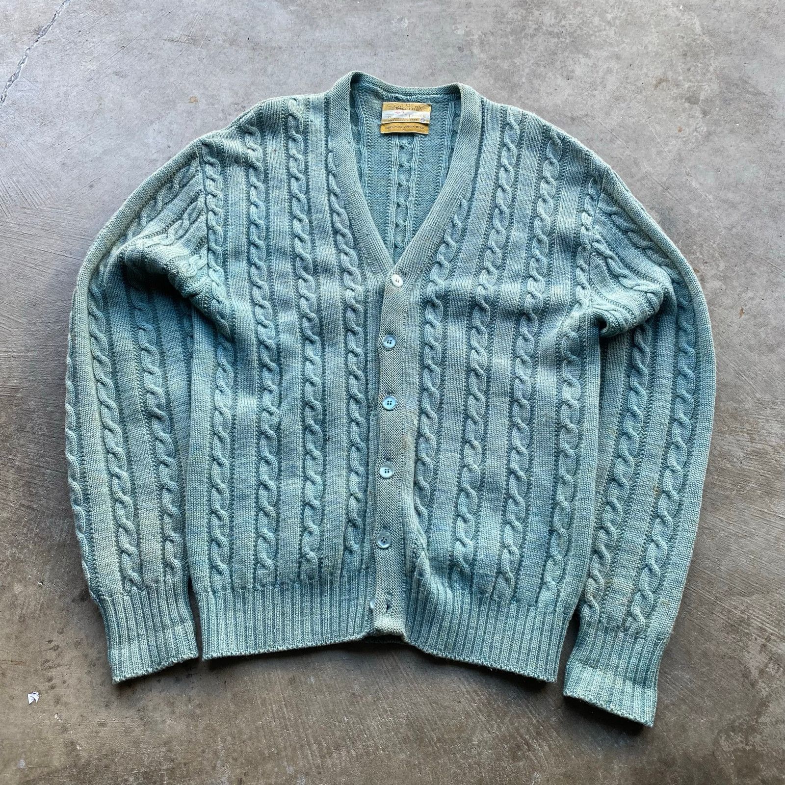 Vintage VINTAGE 60S 70S JANTZEN CARDIGAN GREEN CABLE SWEATER XL USA Size US XL / EU 56 / 4 - 2 Thumbnail
