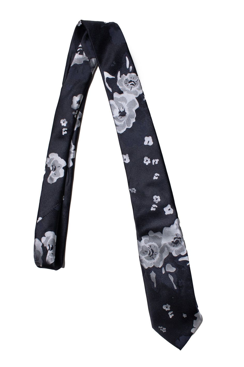 Burberry Burberry, floral printed tie in black Size ONE SIZE - 1 Thumbnail