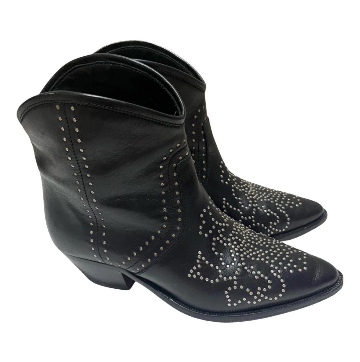 Isabel Marant Isabel Marant Black Leather Ankle Boots Size US 6 / IT 36 - 1 Thumbnail