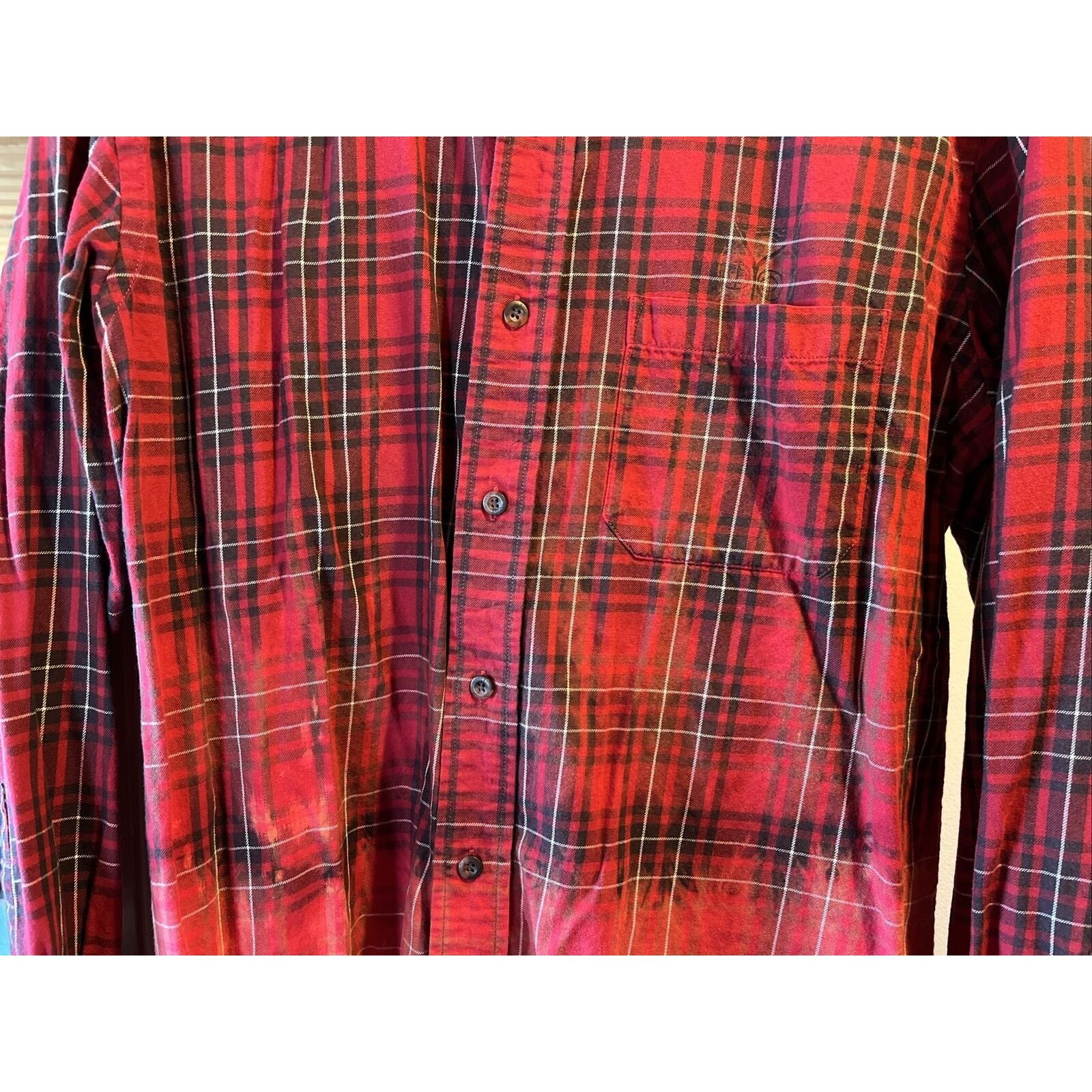 Pendleton Pendleton Mens L Red Plaid LS pima cotton merino wool shirt Size US L / EU 52-54 / 3 - 11 Thumbnail