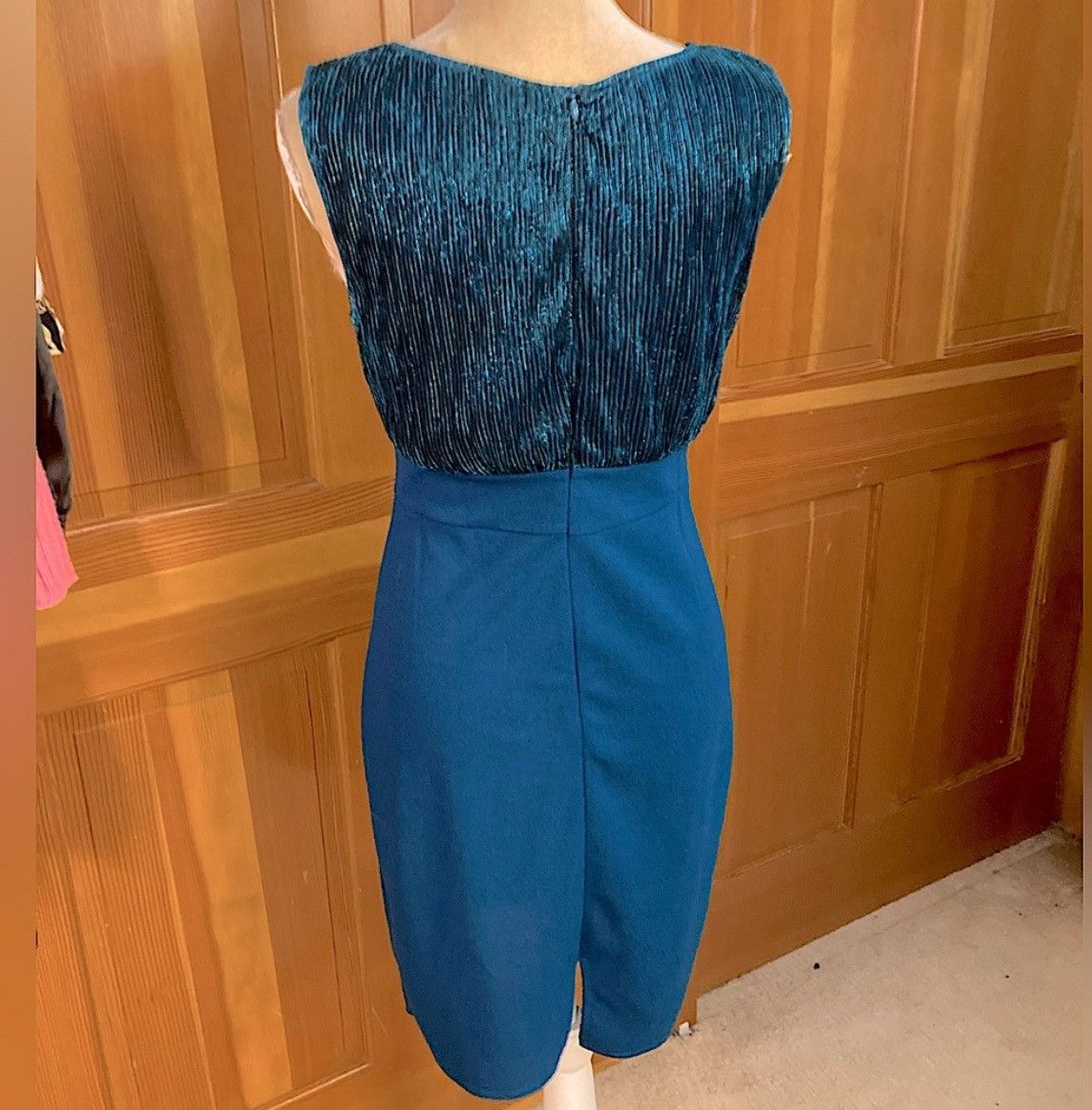 Designer × Other NWT, Lavishly Paris Breathtaking Teal Blue Bodycon Dress Size M / US 6-8 / IT 42-44 - 3 Thumbnail