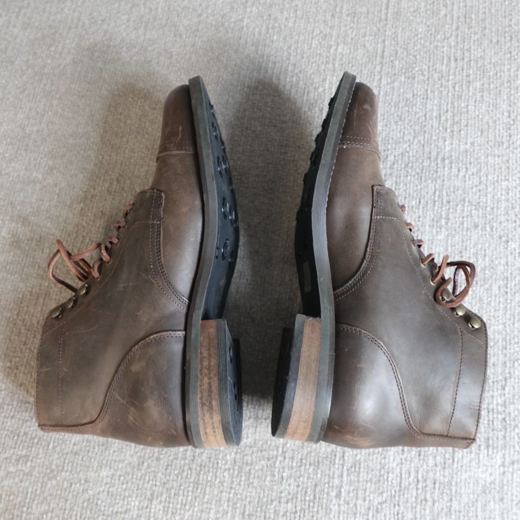 RHODE Rhodes Dean Boots Mens 11 Brown Leather Speed Lace Dark Nubuck Cap Toe Lace Up Ankle Boot Portugal Portugal Size US 11 / EU 44 - 7 Thumbnail