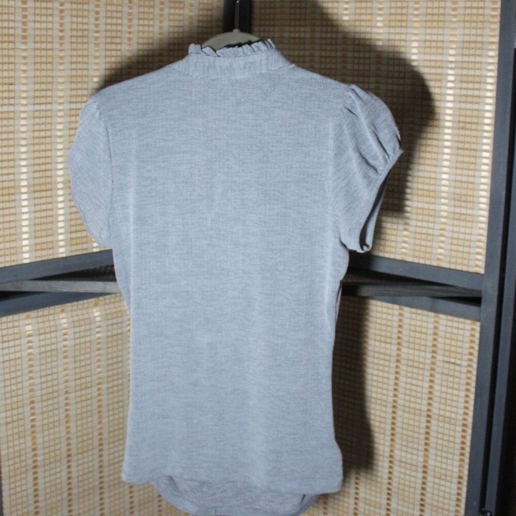 Other HeartSoul Black & White Cap Sleeve Shirred Keyhole Front Top Size L / US 10 / IT 46 - 4 Thumbnail