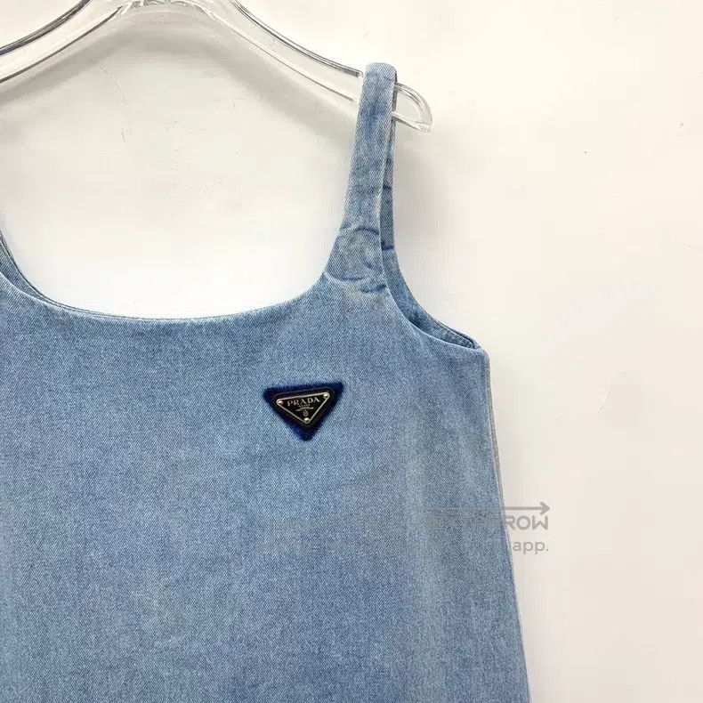 Prada Prada Blue destruction design triangle cotton suspender de Size S / US 4 / IT 40 - 3 Thumbnail