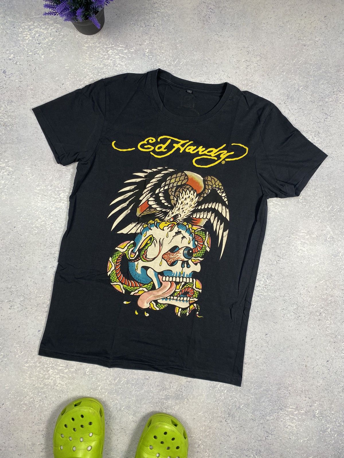 Ed Hardy Ed Hardy Men’s Black T-shirt With Big Logo Size Large Size US L / EU 52-54 / 3 - 1 Thumbnail
