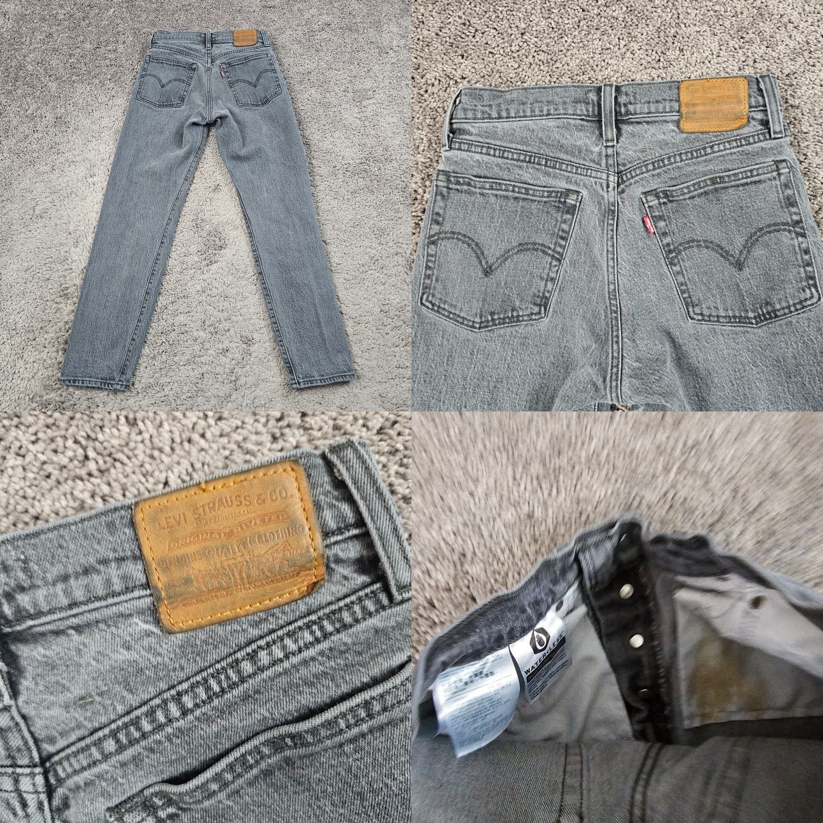Levi's VINTAGE Levi's Womens Jeans Ankle Stretch 26 Gray High Rise Button Fly Icon Fit 90s Womens Size 25" / US 0 / IT 36 - 8 Thumbnail