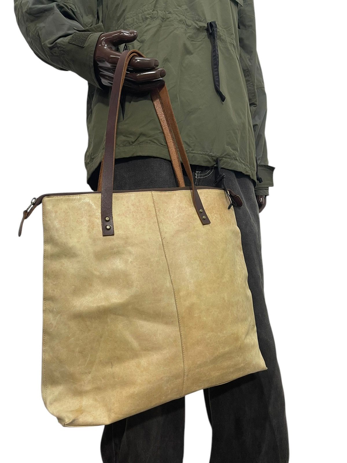 Genuine Leather Full Leather Patina Vtg Unknown Tote Shoulder Bag 2🟩0 Size ONE SIZE - 4 Thumbnail