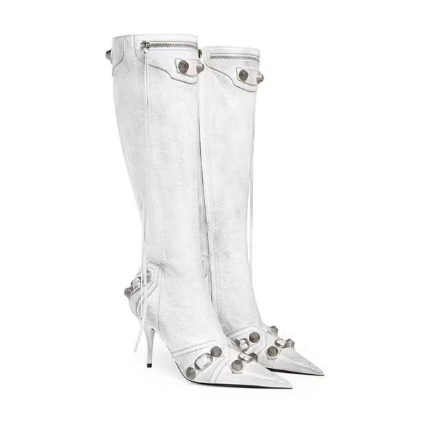 Balenciaga o1g2r1mq0924 Cagole Knee High Boots in White Size US 9 / IT 39 - 3 Thumbnail