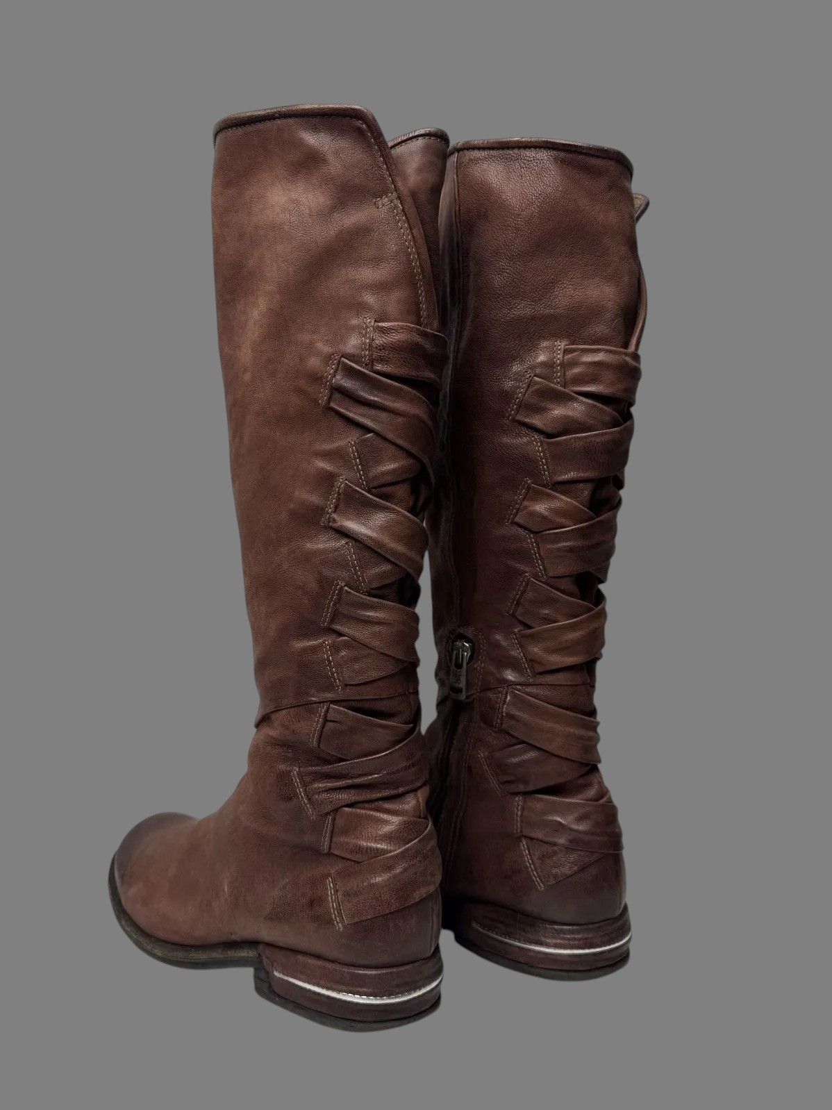 If Six Was Nine Vintage Italian Leather Tall Boots A.S.98 Rick Owens Look Size US 9 / IT 39 - 5 Thumbnail