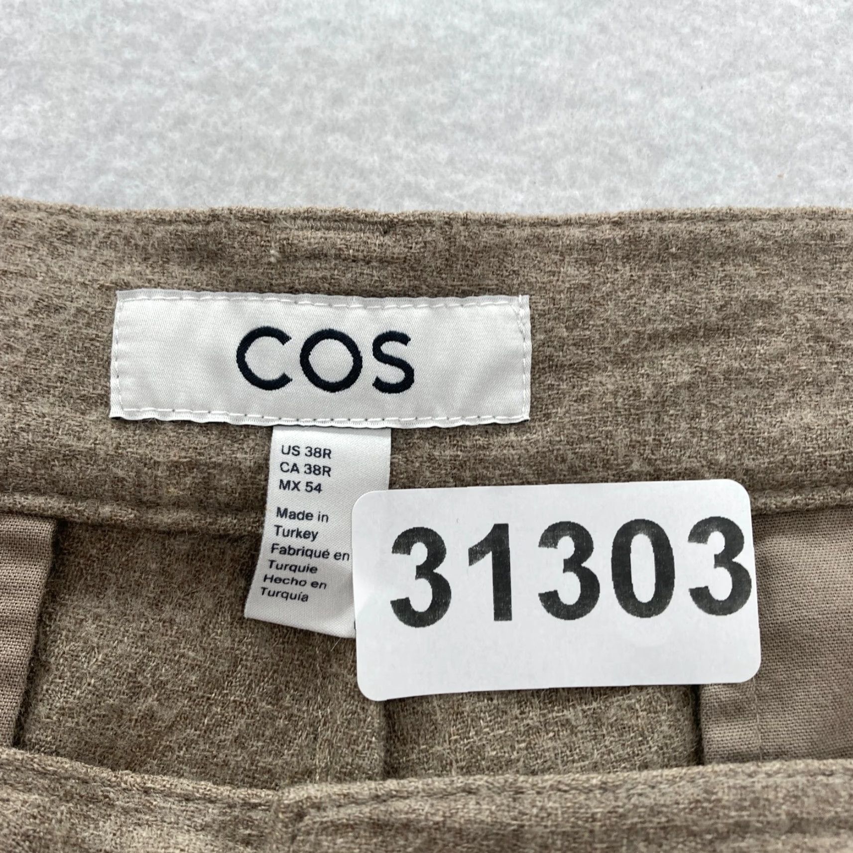 Cos COS Dress Pants Mens 38R Brown Wool Blend Stretch Pleated Slim Tapered Turkey Size US 38 / EU 54 - 4 Thumbnail