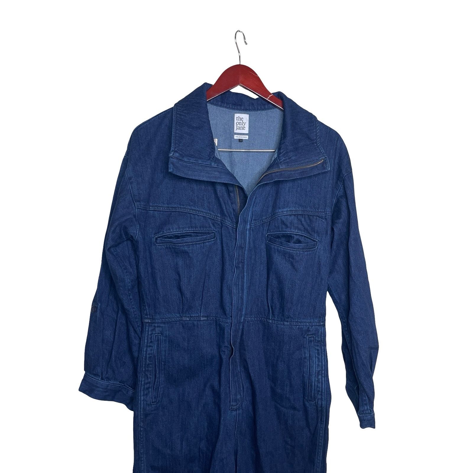 Other The Only Jane Boiler Suit Blue Denim Long Sleeve Jumpsuit 6 Size 28" / US 6 / IT 42 - 4 Thumbnail