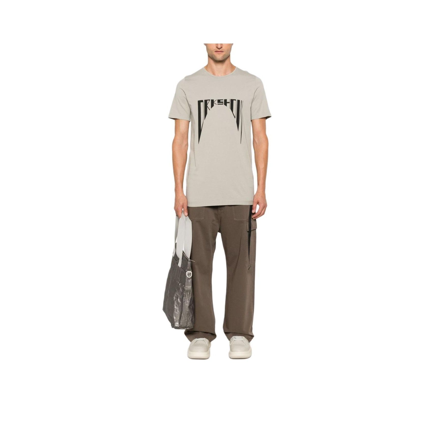 Rick Owens Rick Owens DRKSHDW Men's Beige Logo Short-Sleeve T-Shirt Size US L / EU 52-54 / 3 - 3 Thumbnail