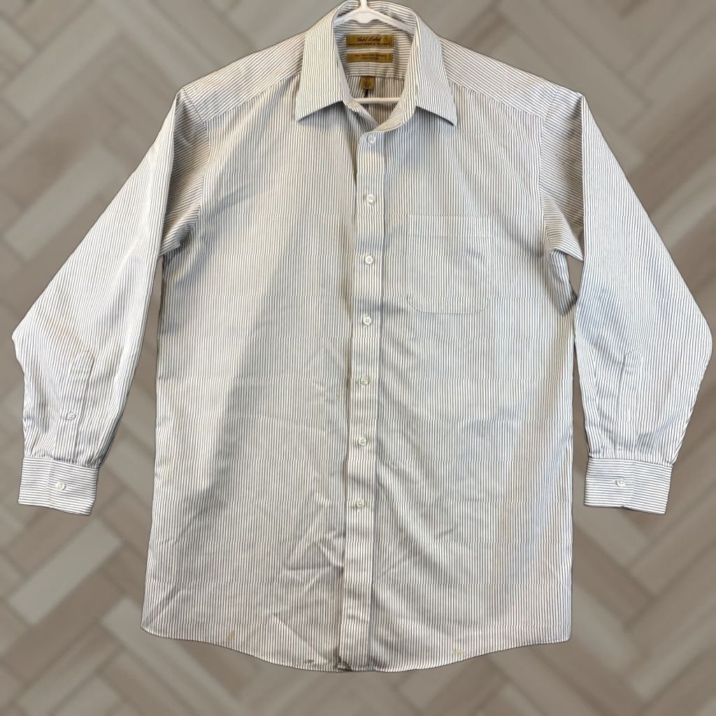 Roundtree & Yorke Roundtree & Yorke Gold Label Men's Dress Shirt 15.5/33 slim fit /75-52 Size 40R - 1 Thumbnail