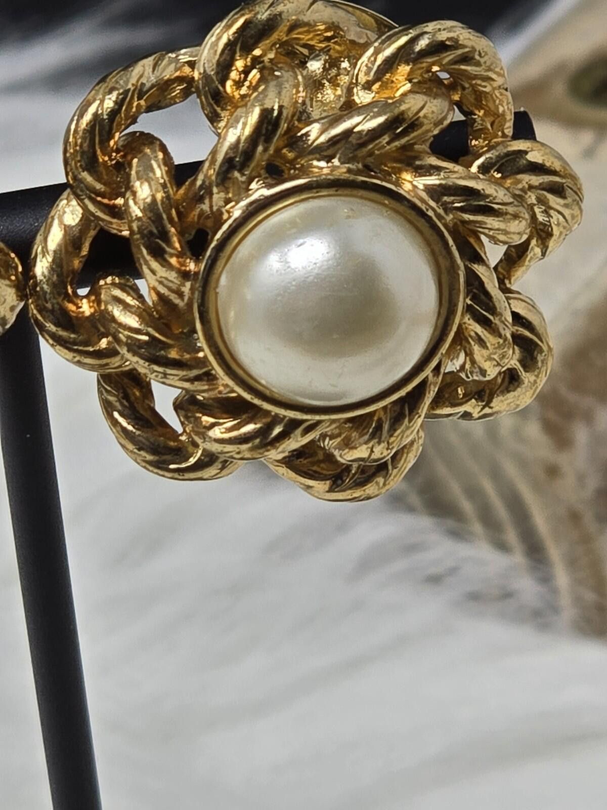 Other Vintage Replica Made Italy Faux Pearl Rope Twist Earrings Size ONE SIZE - 3 Thumbnail