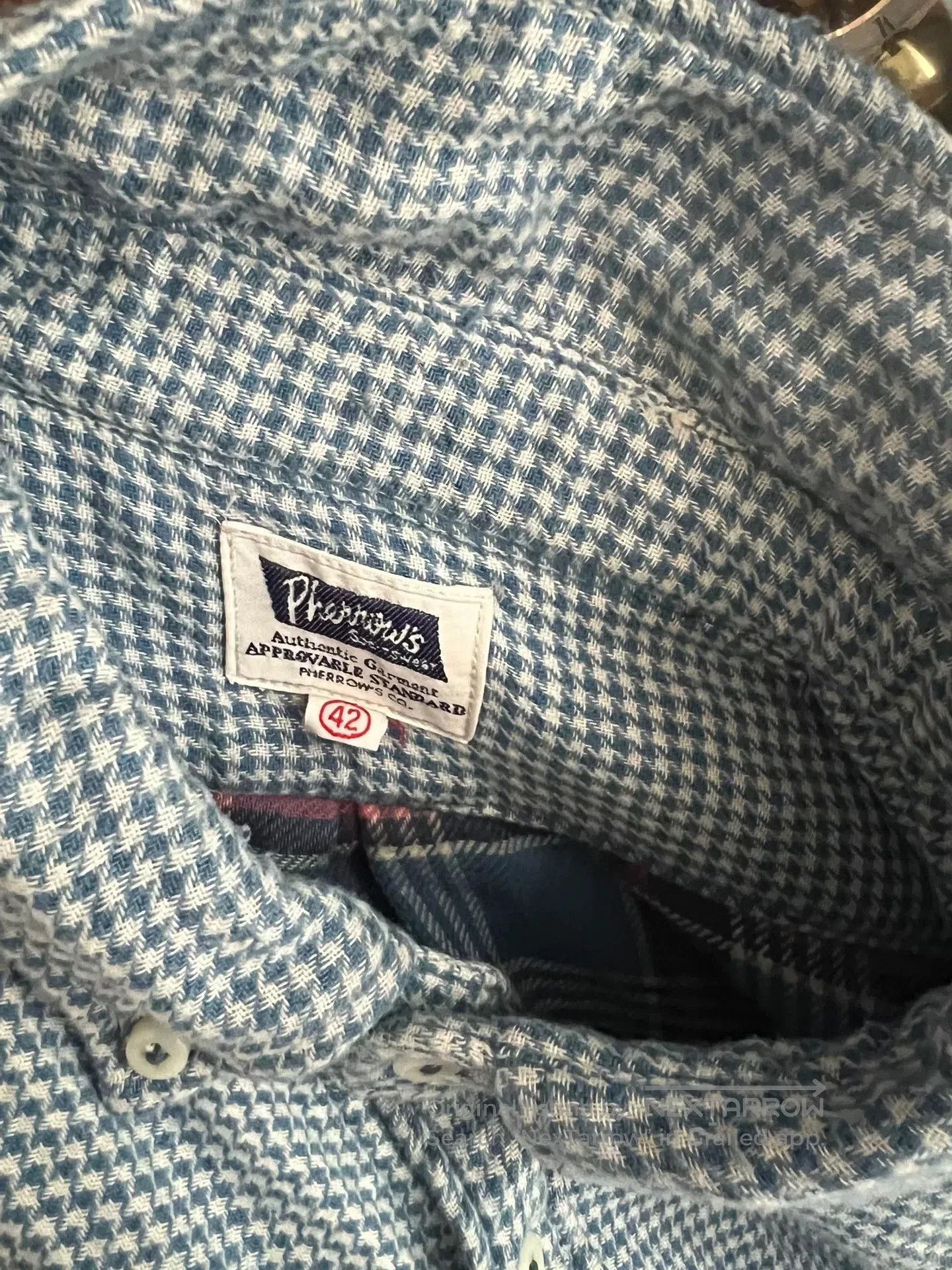 Pherrow's Pherrow's Indigo Houndstooth Shirt. Size US L / EU 52-54 / 3 - 9 Thumbnail
