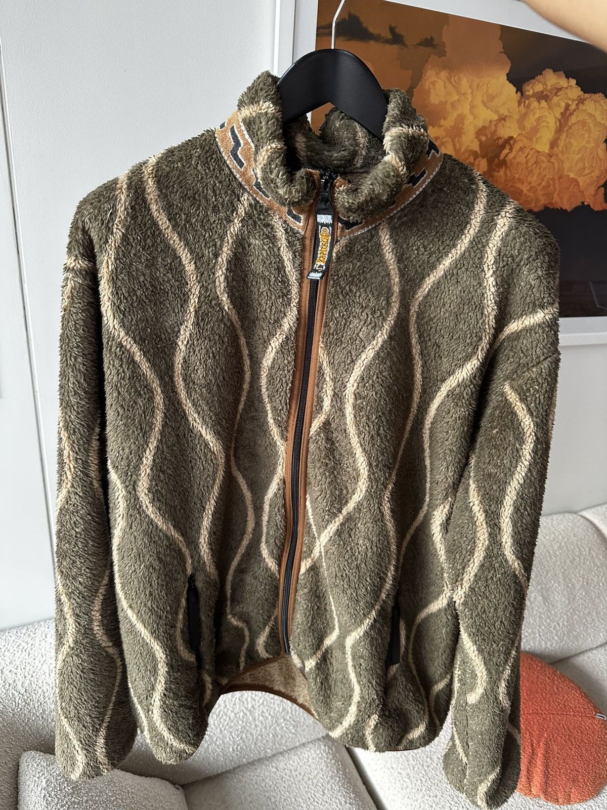Kapital KAPITAL Drunk Stripe Printed Fleece Jacket - 5/XL Size US L / EU 52-54 / 3 - 3 Thumbnail