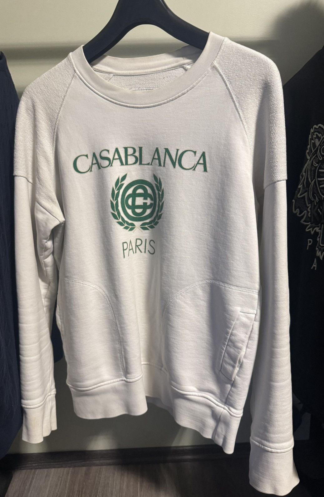 Casablanca Casablanca Off White Embroidered Crest Logo Sweatshirt Size US S / EU 44-46 / 1 - 1 Thumbnail