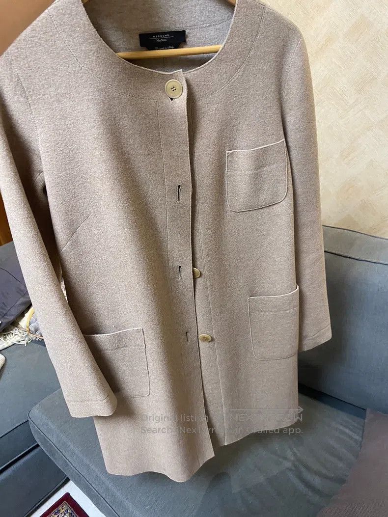 Max Mara Max Mara Coat - Thin Wool Blazer - Oatmeal Color Size XS / US 0-2 / IT 36-38 - 1 Thumbnail